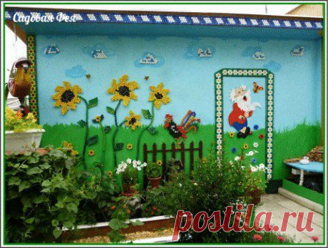 Новости.Декор из крышек пластиковых бутылок.