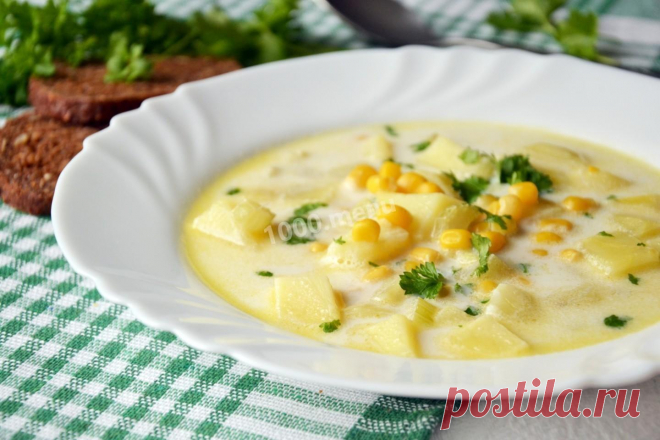 Сливочный суп с картофелем и кукурузой рецепт с фото - 1000.menu
