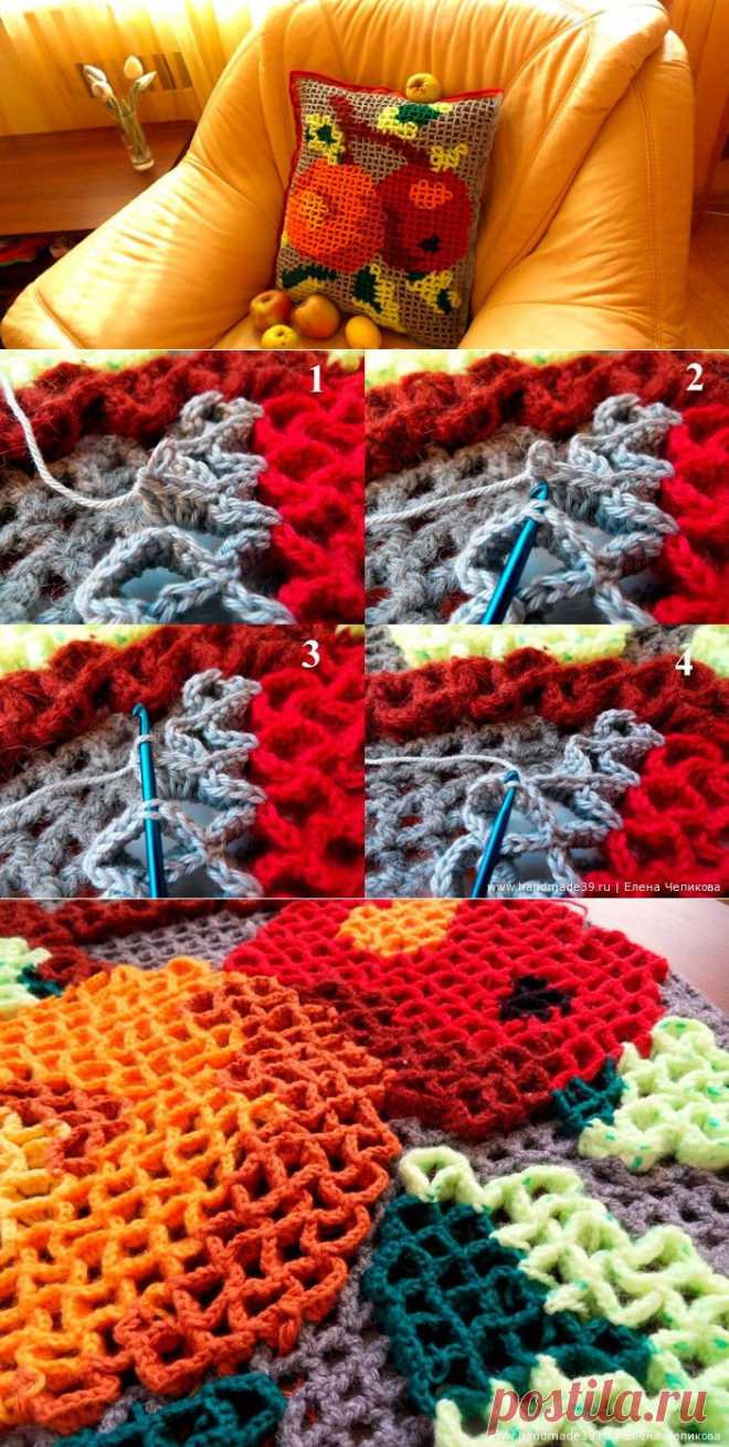 МК «Объёмное вязание: подушка “Яблоки”» | Приятные мелочи | HandMade39.ru