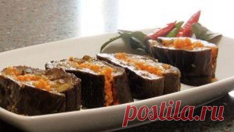 Баклажаны квашеные с овощами в собственном соку
