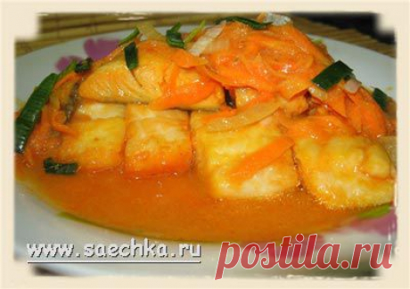 Камбала с овощами - рецепт с