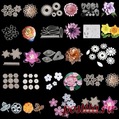 Смешанные цветы металлический трафарет трафареты для DIY Скрапбукинг Фотоальбом Декоративные тиснение бумаги карты Крафт высечки купить на AliExpress