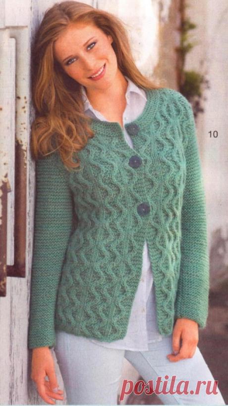 Кардиган с узором из зигзагов