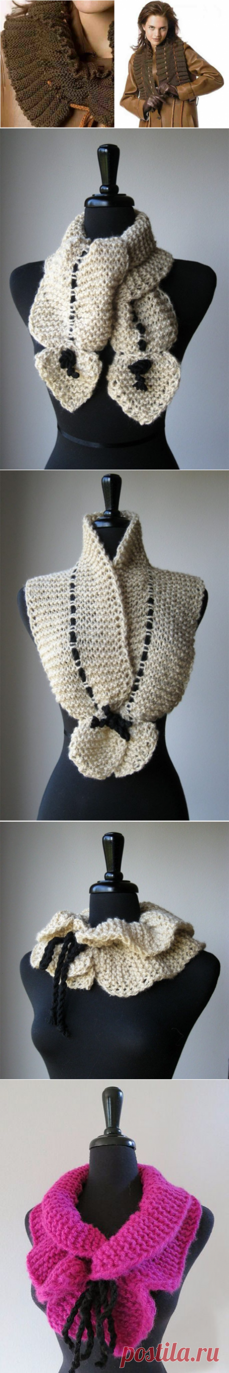 Оригинальный шарф-воротник — вяжется очень легко