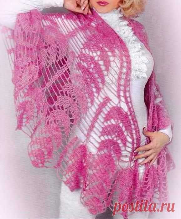 Эффектная ажурная шаль Конкурс 