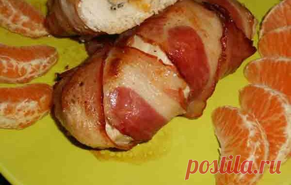 Рулет из куриного филе с мандаринами - Кулинарные рецепты