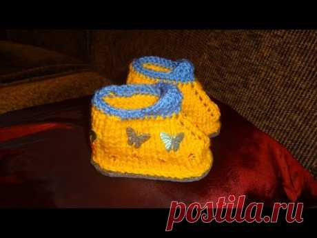 Мастер класс вязание детских следков (следов, чапиков) спицами (видеоурок)