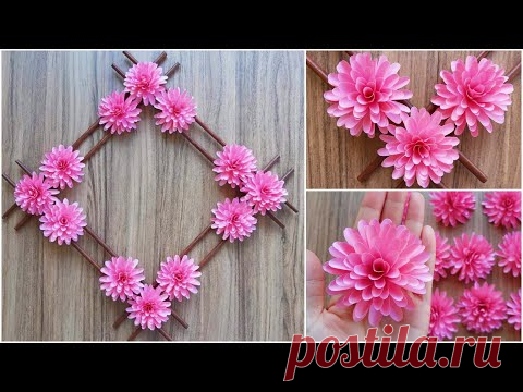 Paper Flower Wall Hanging / Easy Wall Decoration Ideas / DIY Wall Decor / Góc nhỏ Handmade