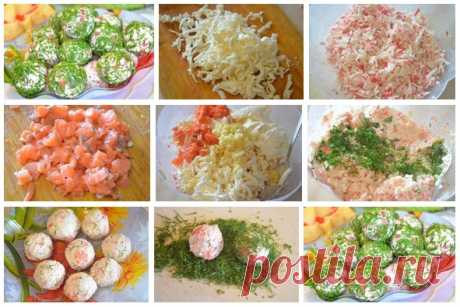 Лучшие кулинарные рецепты: Сырные шарики с крабовыми палочками