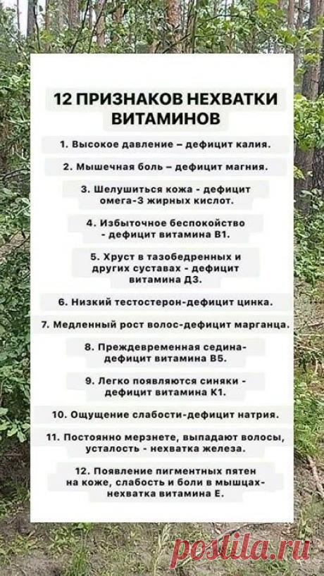 12 признаков нехватки витаминов