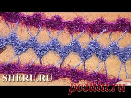 Crochet Hairpin Lace For Beginners Урок 31 Как обвязать ленту связанную на вилке