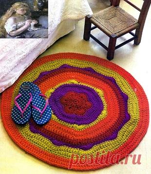 Связать круглый коврик