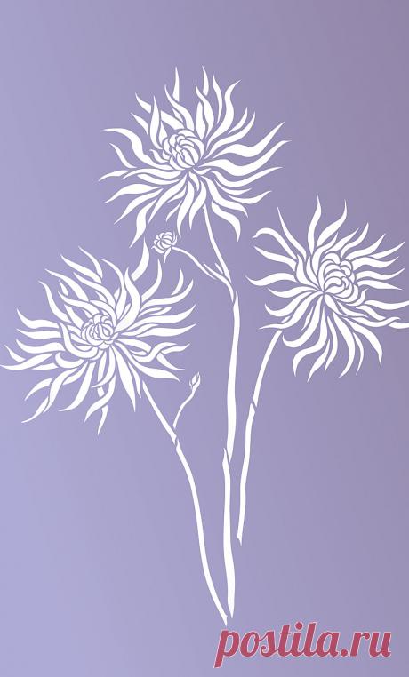 Малая хризантема цветок трафарет Theme Pack - Хенни Донован Motif