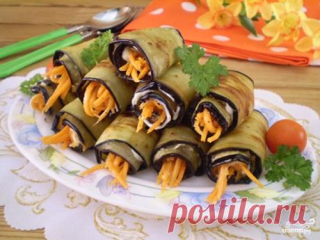 Рулетики из баклажанов с морковкой и чесноком - пошаговый рецепт с фото на Повар.ру