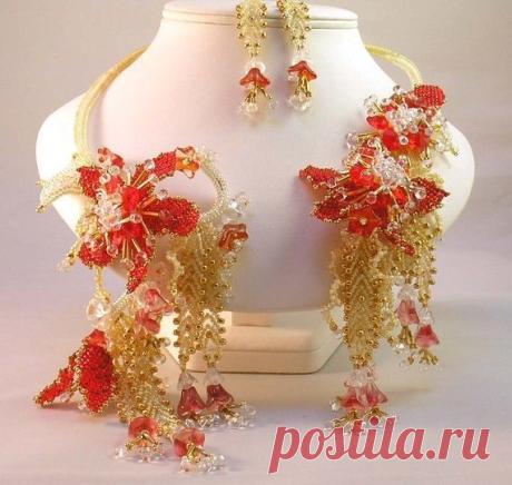 (29) Bead Pattern Passion Flower Beaded Vine Necklace by HannahRachel | Bead