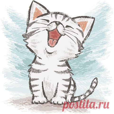 Love the kitty glee! Drawing paintbrush-Cats by Toru Sanogawa, via Behance. #cat #kitty #ToruSanogawa: