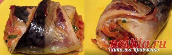 Скумбрия запечённая с овощами
