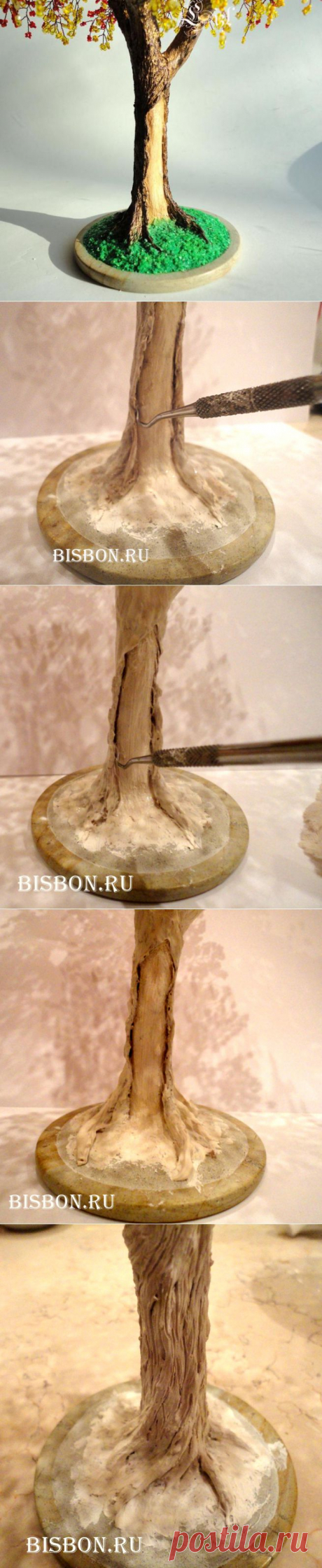 Мастер-класс лопнувшая кора, для бисерного дерева.