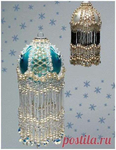 Украшаем елочные шары Новогодние изделия – Бисерок