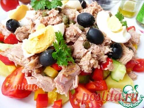 Салат из тунца с овощами