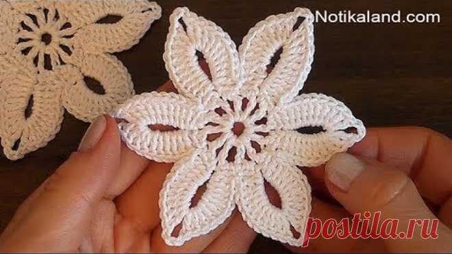 Crochet flower tutorial VERY EASY