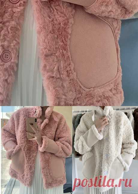 Plus Size Apricot Button thick Faux Fur Winter Coats – Omychic
