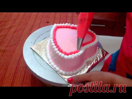 Anniversary Cake - Easy Cake Recipe, Heart Shaped Sponge Cake