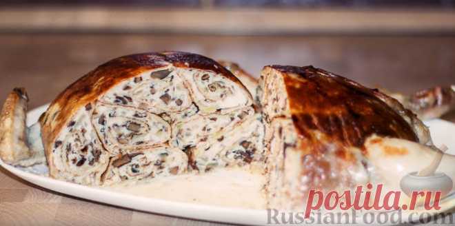 Рецепт: Курица, фаршированная блинами на RussianFood.com