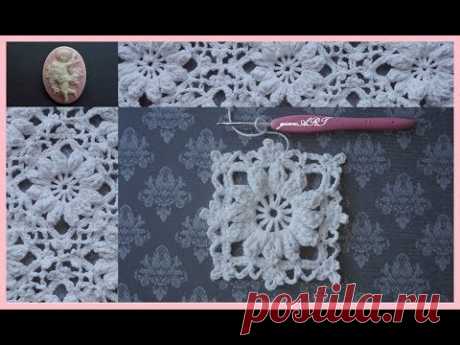 Crochet Flower Lace Pattern/Crochet Motif Flower in the Frame 1⃣