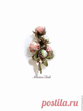 Букетик с клевером- брошь из кожи – купить в интернет-магазине на Ярмарке Мастеров с доставкой Букетик с клевером- брошь из кожи - купить или заказать в интернет-магазине на Ярмарке Мастеров | Очень реалистичный букетик с клевером выполнен из…