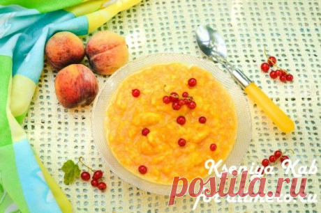 Тыквенная каша с персиками, рецепты с фото Морозилка уже полностью забита летними ягодами. В поисках свободного места под шелковицу я нашла один красивый яркий пакетик, в котором я сохраняла замороженную вареную на пару тык...