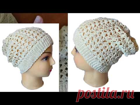 Шапочка бини для весны крючком