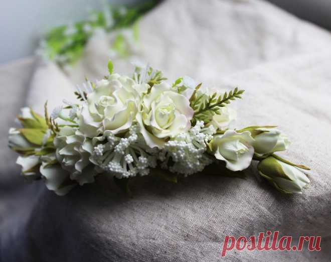 Создаем свадебный гребень с розами - Ярмарка Мастеров - ручная работа, handmade