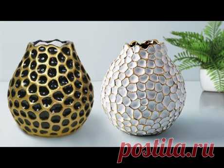 Stylist  Flower Vase making || Newspaper flower vase - Gypsum flower vase