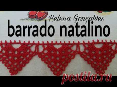 Bico de crochê carreira única tema do Natal #121