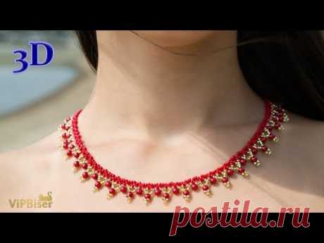 Beaded Necklace Sunrise. 3D Beading Tutorial
