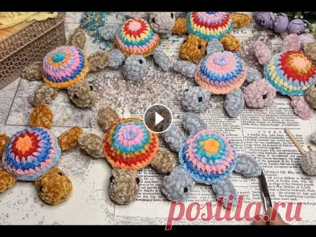 МК плюшевая ,радужная черепашка .Сможет связать даже новичок. Приглашаю связать со мной маленькую радужную черепашку.Цвет можно подобрать любой , по вашему желанию.Справится новичок.Приятного просмотра ....