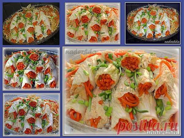 Капустные трубочки (острая закуска).