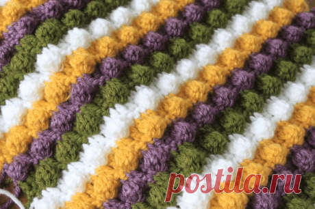 Как вязать узор попкорн крючком видео