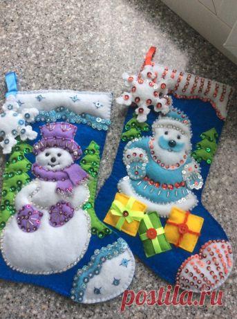 Новогодний Сапожок из фетра ручной работы: 320 грн. - Поделки / рукоделие Песочин на Olx