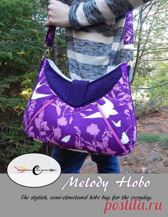 Melody Hobo: PDF Sewing Pattern *** Sale is for PDF PATTERN ONLY! *** NOT a finished bag. =============================================== Pattern includes 20+ pages of detailed step-by-step instructions and color photos to help you through each step. Pattern also includes printable pattern pieces with seam allowances included, as well as detailed cutting list.  ****DIFFICULTY LEVEL: INTERMEDIATE (Though advanced or confident beginners can make it through!) ================...