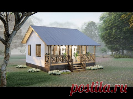 Small House Design 6 x 6 meters ( 400 Sqft ) with Loft - 2 Bedrooms - Free Floor Plan
