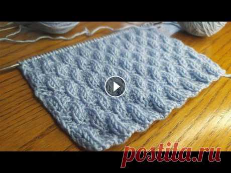 Простой узор спицами из лицевых и изнаночных петель. Knitting pattern. Узор №7 Рапорт узора: 6 петель 12 рядов...