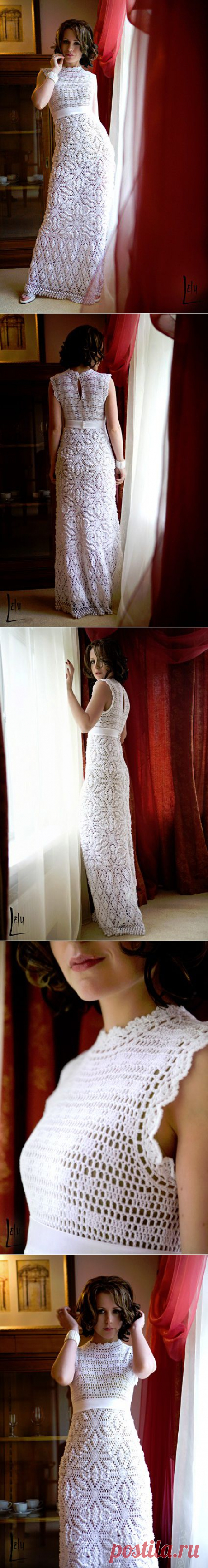 Вязаное свадебное платье