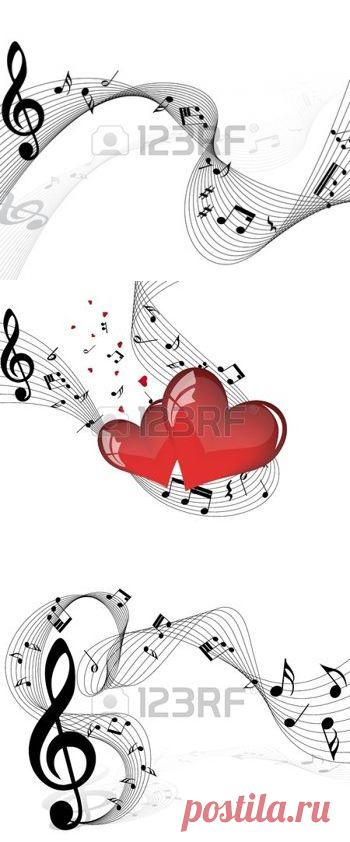 Векторные музыкальные персонал отмечает фон для дизайна Клипарты, векторы, и Набор Иллюстраций Без Оплаты Отчислений. Image 6238052.