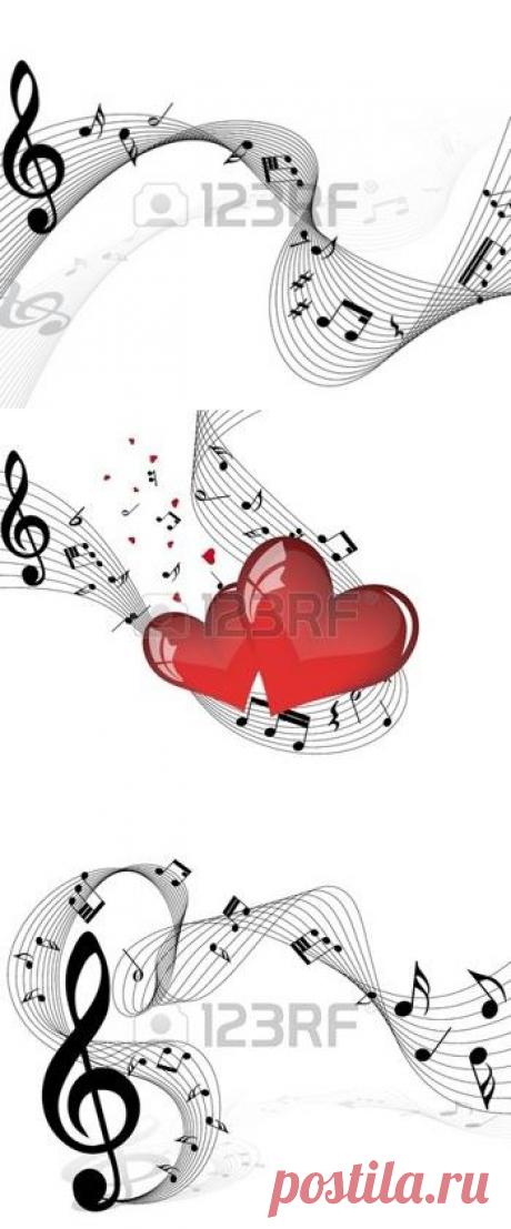 Векторные музыкальные персонал отмечает фон для дизайна Клипарты, векторы, и Набор Иллюстраций Без Оплаты Отчислений. Image 6238052.