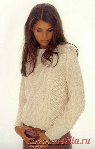 Пуловер спицами для женщин | ДОМОСЕДКА