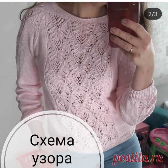 Красивый свитер спицами.