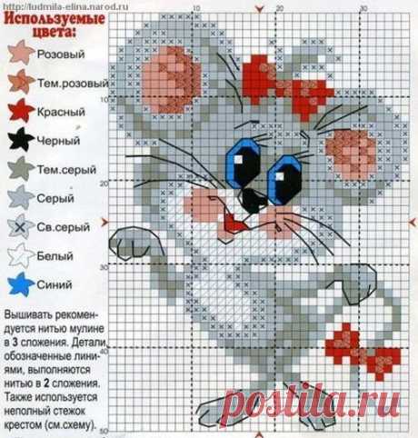Вышивки крестиком и схемы для детей — Рукоделие