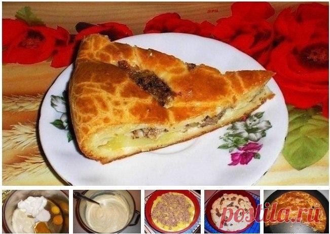 Пирог «Быстрый и вкусный» из теста на кефире со сметаной и майонезом

Ингредиенты: 
Для теста: 
- 100 г кефира 
- 100 г сметаны 
- 200 г майонеза 
- 3-4 яйца 
- 0,5 чайной ложки соды 
- 0,5 чайной ложки соли 
- мука до нужной консистенции теста (как для оладий)
Начинка может быть, как приведена ниже, или произвольной по вкусу и наличию продуктов.

Приготовление: 
Смешиваем все ингредиенты, чтобы получилось не крутое и не густое тесто, густотой как для оладий. Количества му...